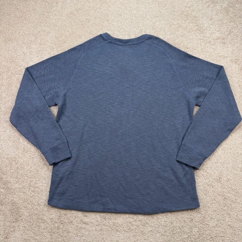 NEW Banana Republic Mens XL Double Knit Crew Vintage Indigo Blue Sweatshirt